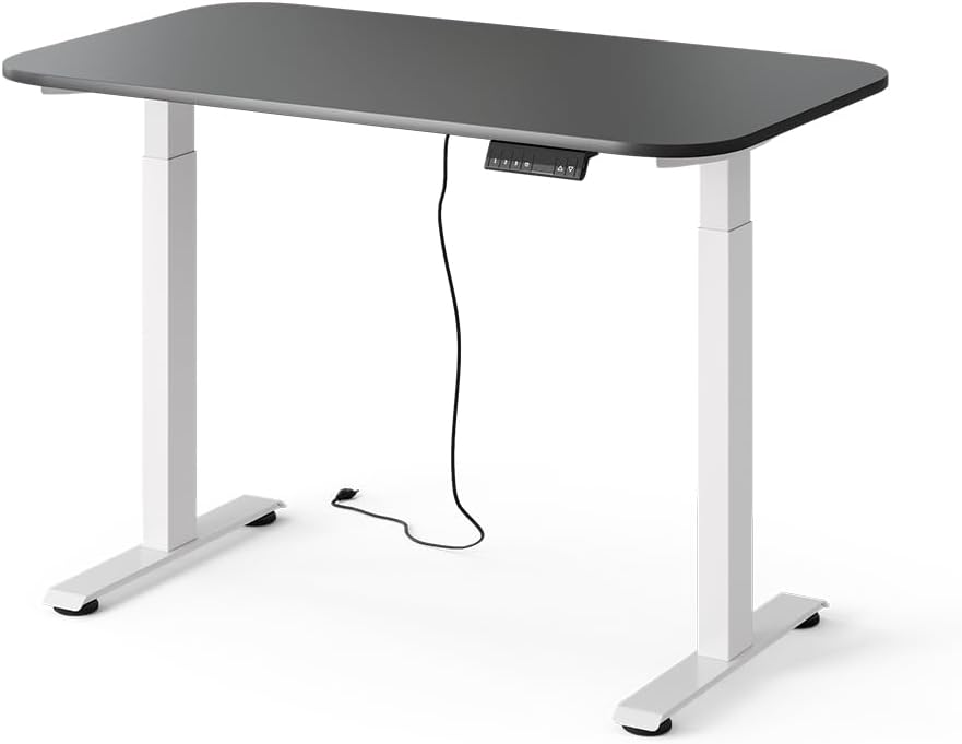 Vicco höhenverstellbarer elektrischer Schreibtisch Elevate, Weiß/Anthrazit, 120 x 70 cm, 2 Motoren, 100 kg Tragkraft