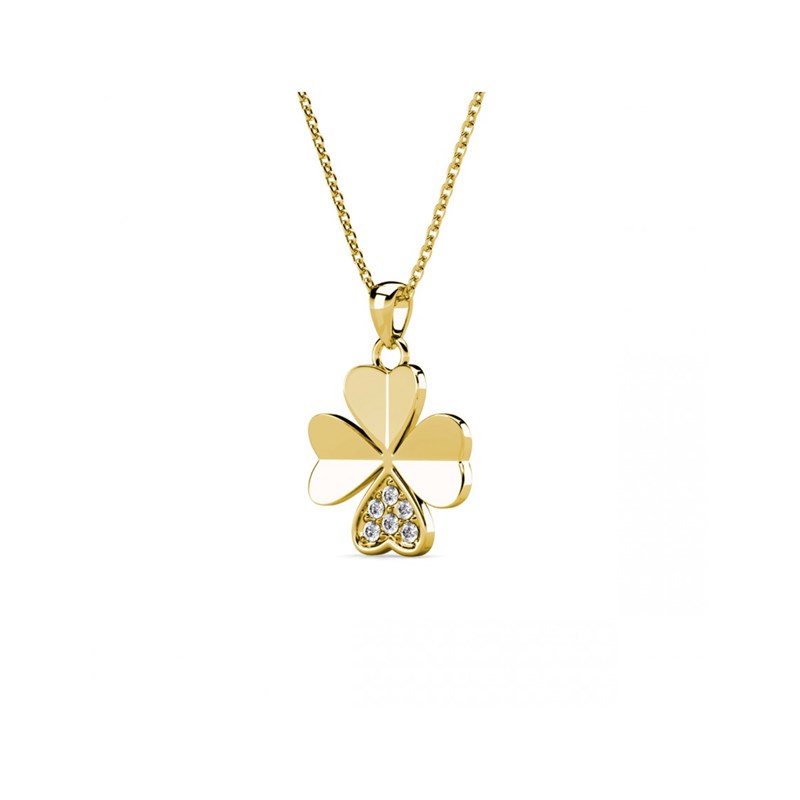 Pendentifs Clover Petal - Doré et Cristal