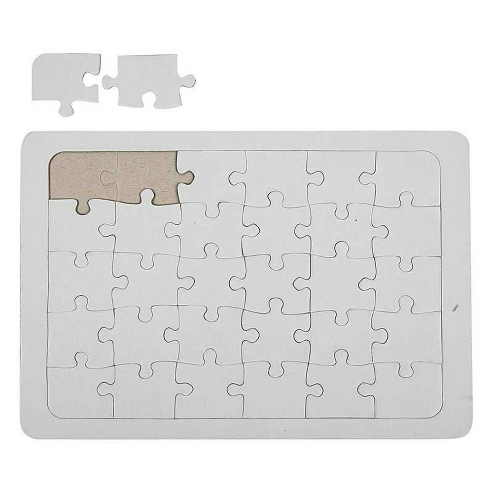 3 puzzles à décorer blancs 30 pièces 15 x 21 cm