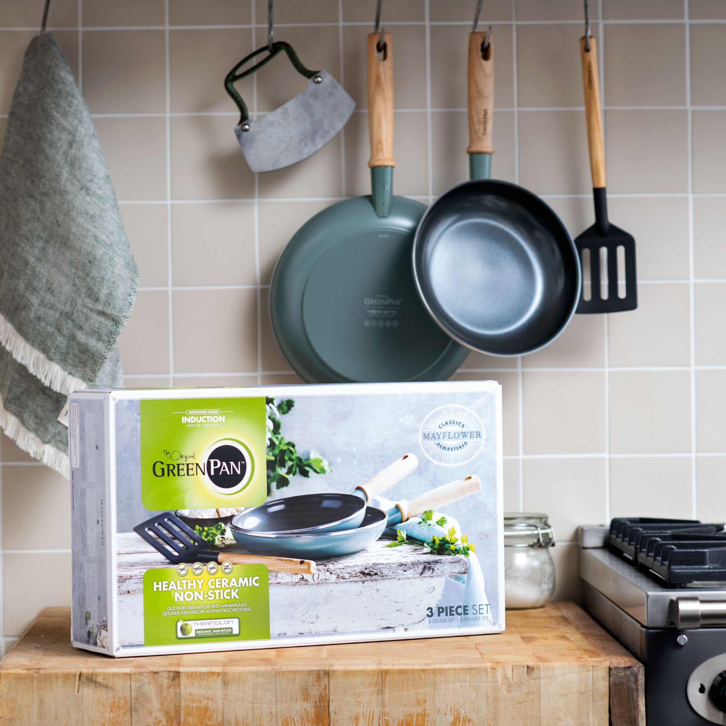Greenpan Mayflower Pannenset 2-delig met Spatel