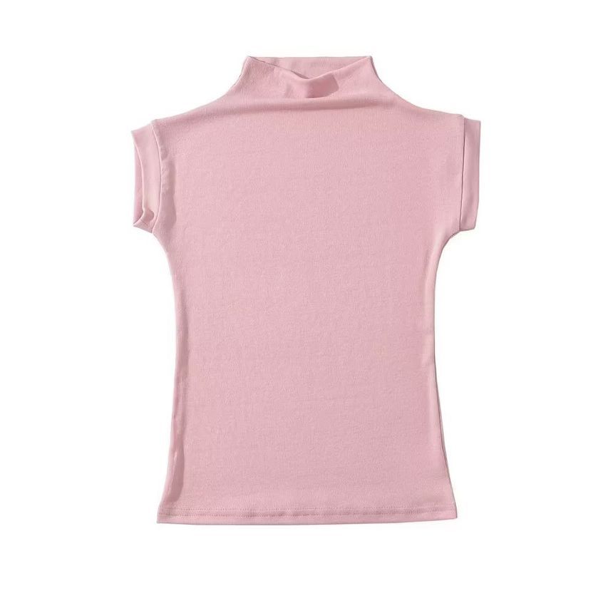 Morhan - T-shirt met capuchon en mockneck, effen