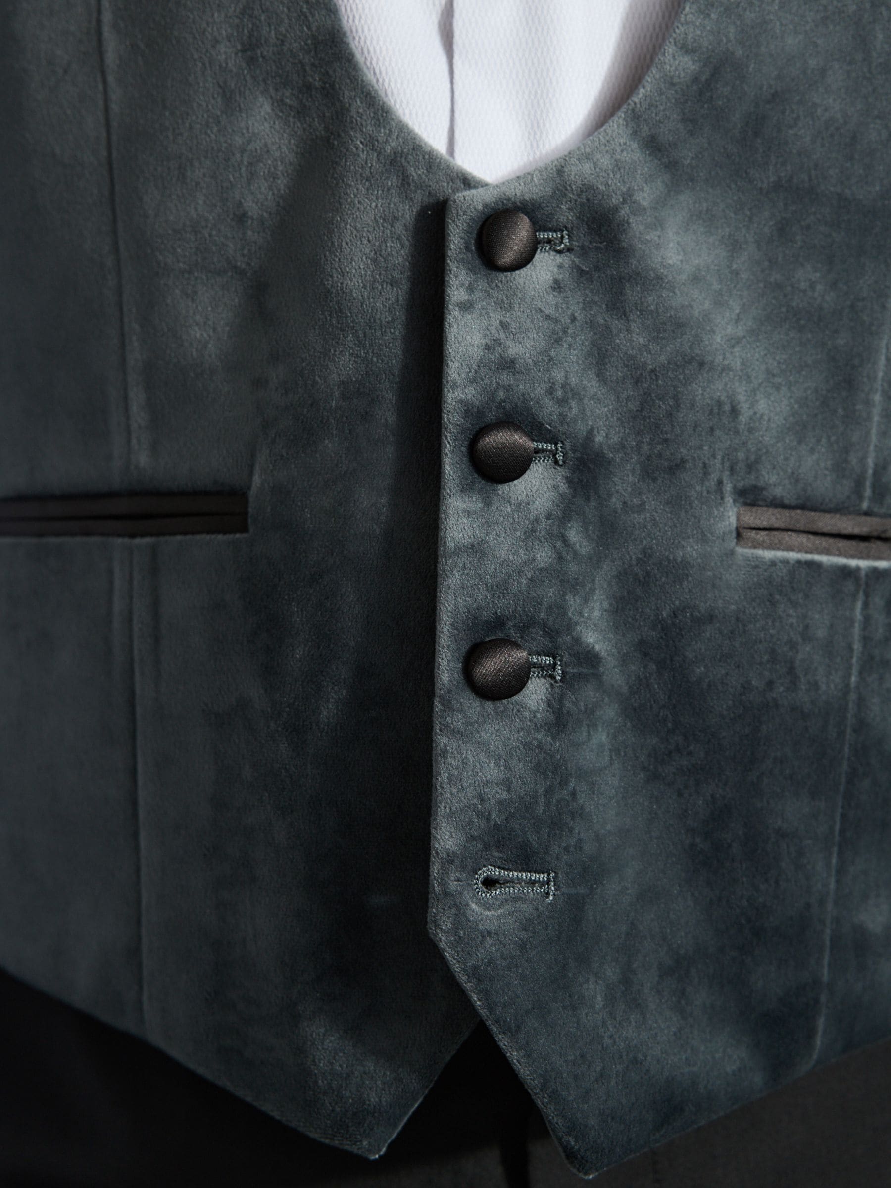 Antraciet - Velvet Waistcoat