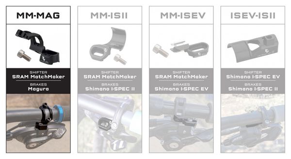 Collier Wolf Tooth ShiftMount MM-MAG pour Commande de Vitesse Sram MatchMaker et Frein Magura