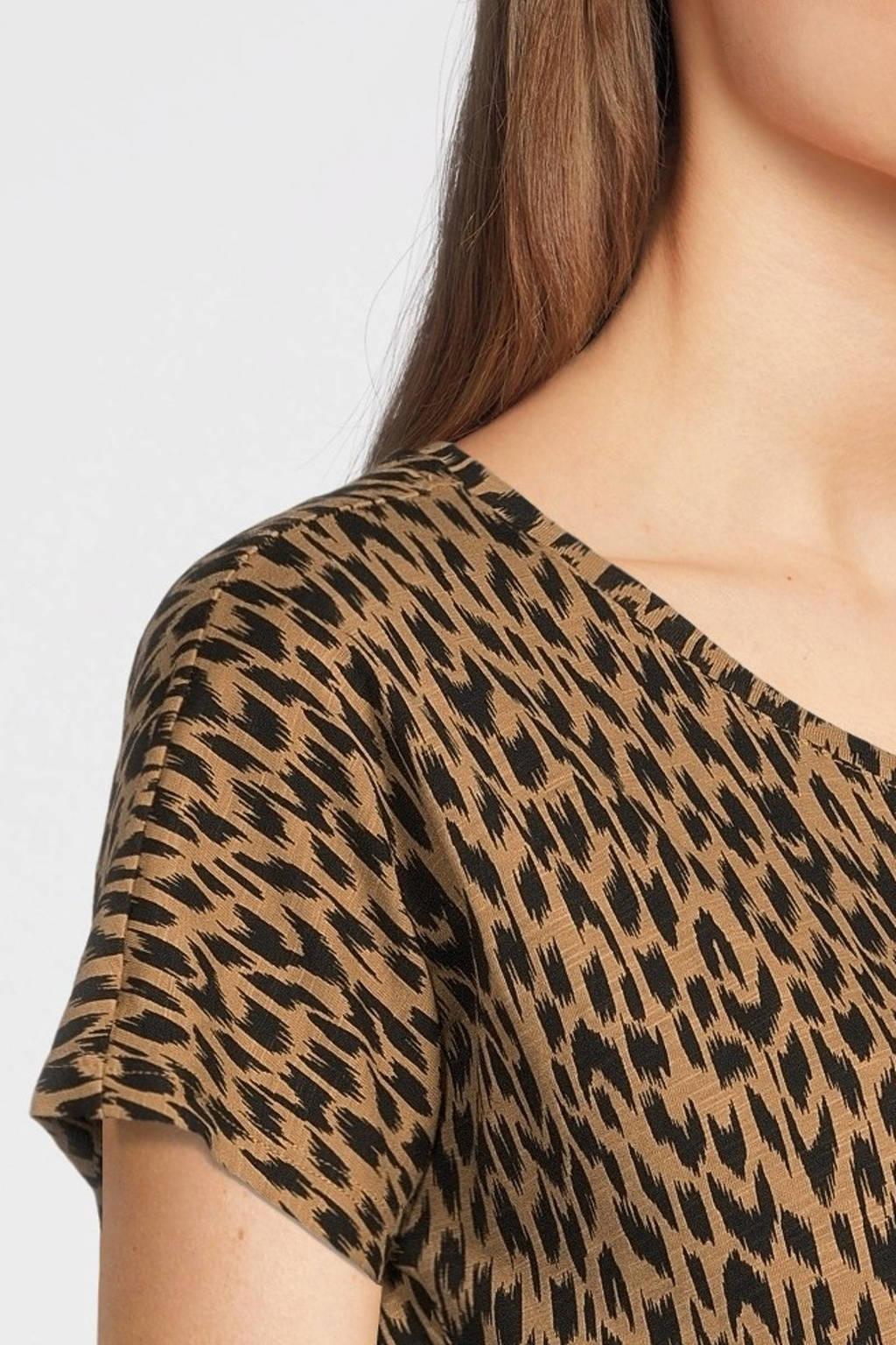 Supermom zwangerschapsshirt met all over print bruin