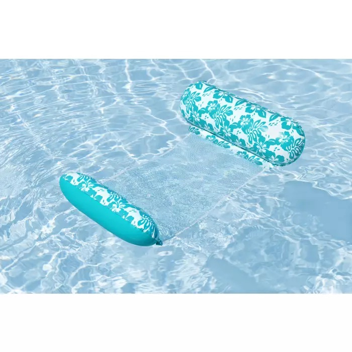 Pool Hängematte Aufblasbare Wasser Luftmatratze Wasserhängematte Liegesofa mit Netz (43839) - Türkis / Weiss