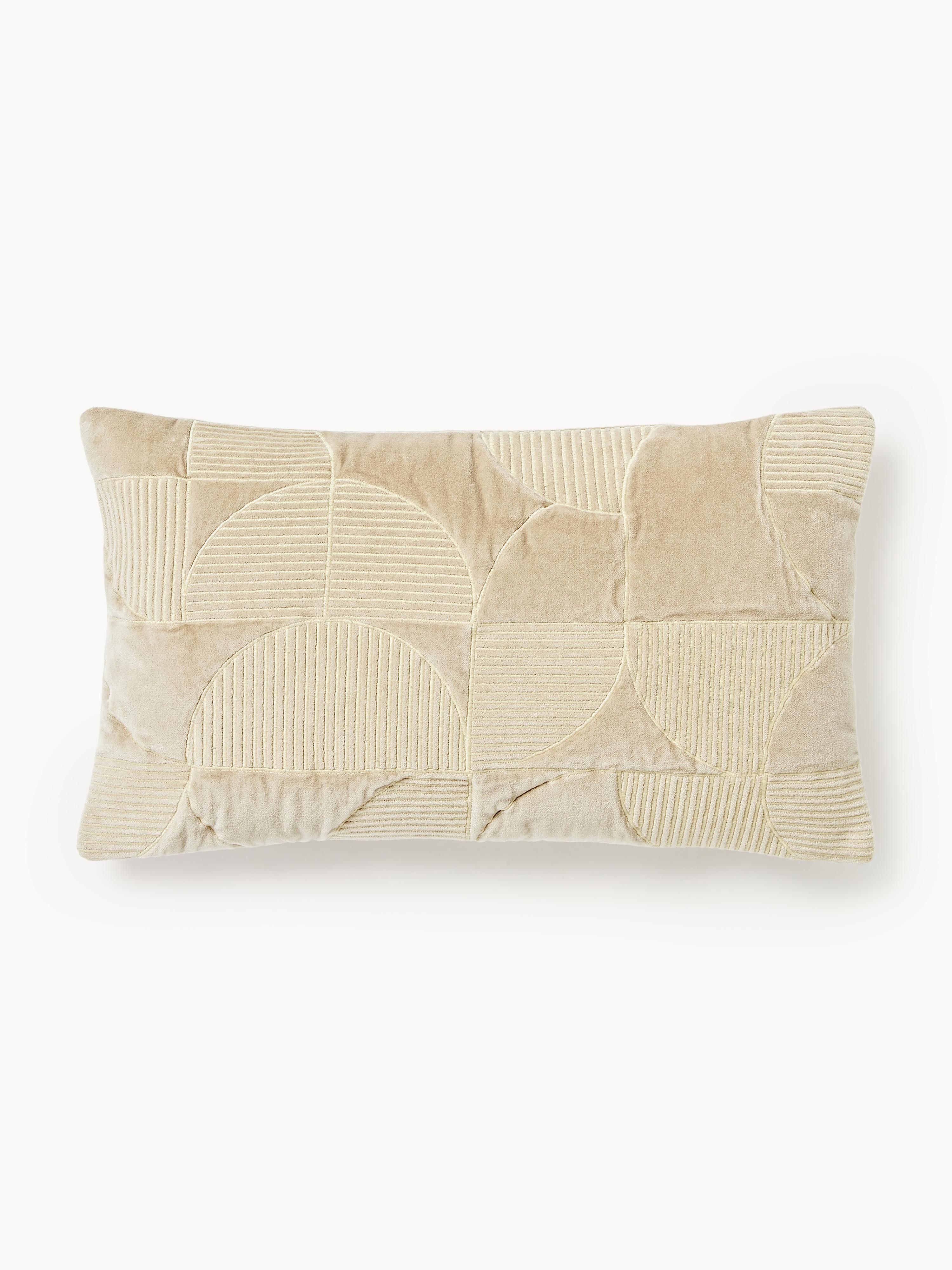 Geborduurde kussenhoes Verina met geometrisch patroon