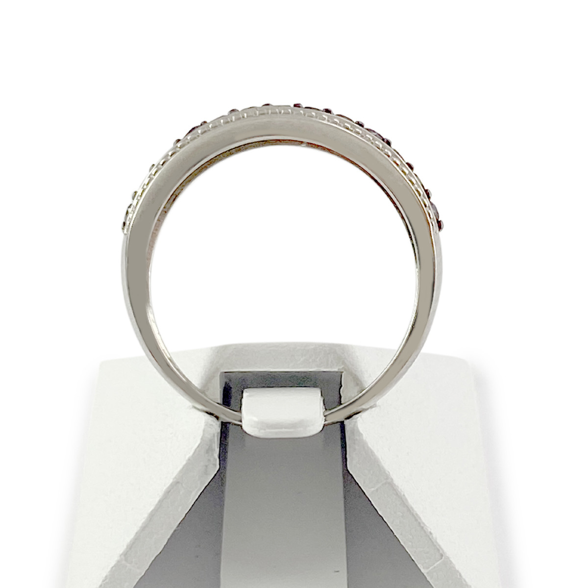 Bague d'occasion or 750 blanc diamants noirs