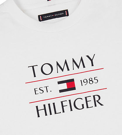 Tommy Hilfiger T-Shirt - Flagge - Weiß m. Logo