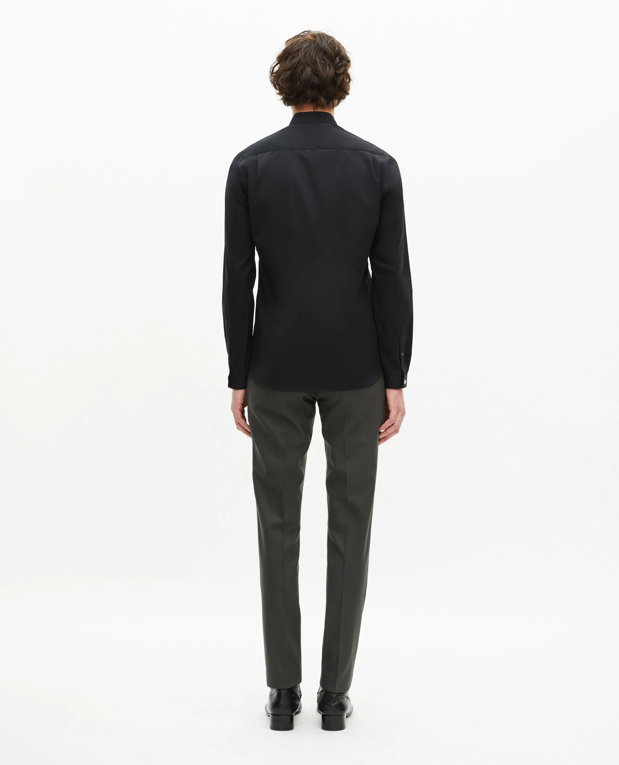 Chemise slim en smart twill noire