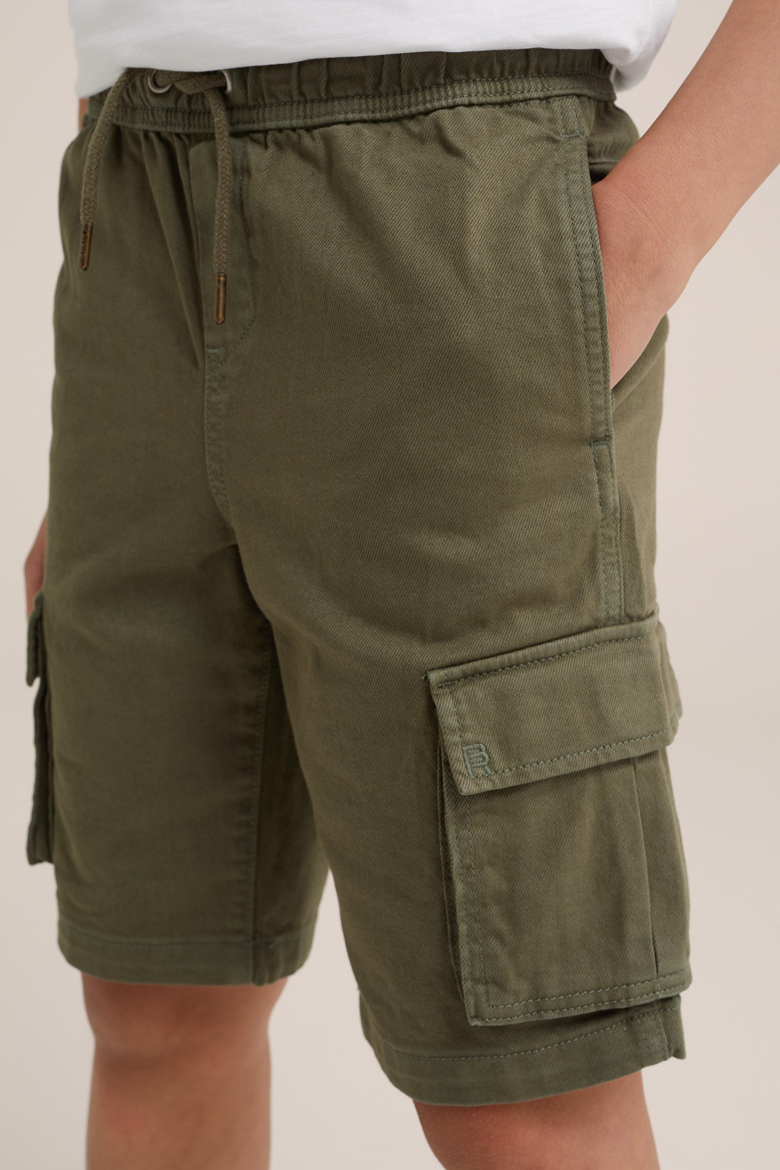 Jongens short met cargozakken Blue Ridge Legergroen