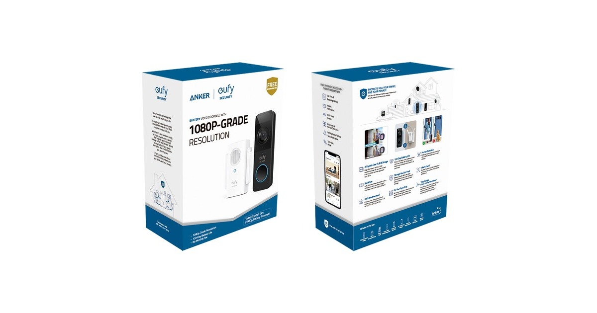 AnkerEufy Video Doorbell Slim  (Zwart, Tweedekans)