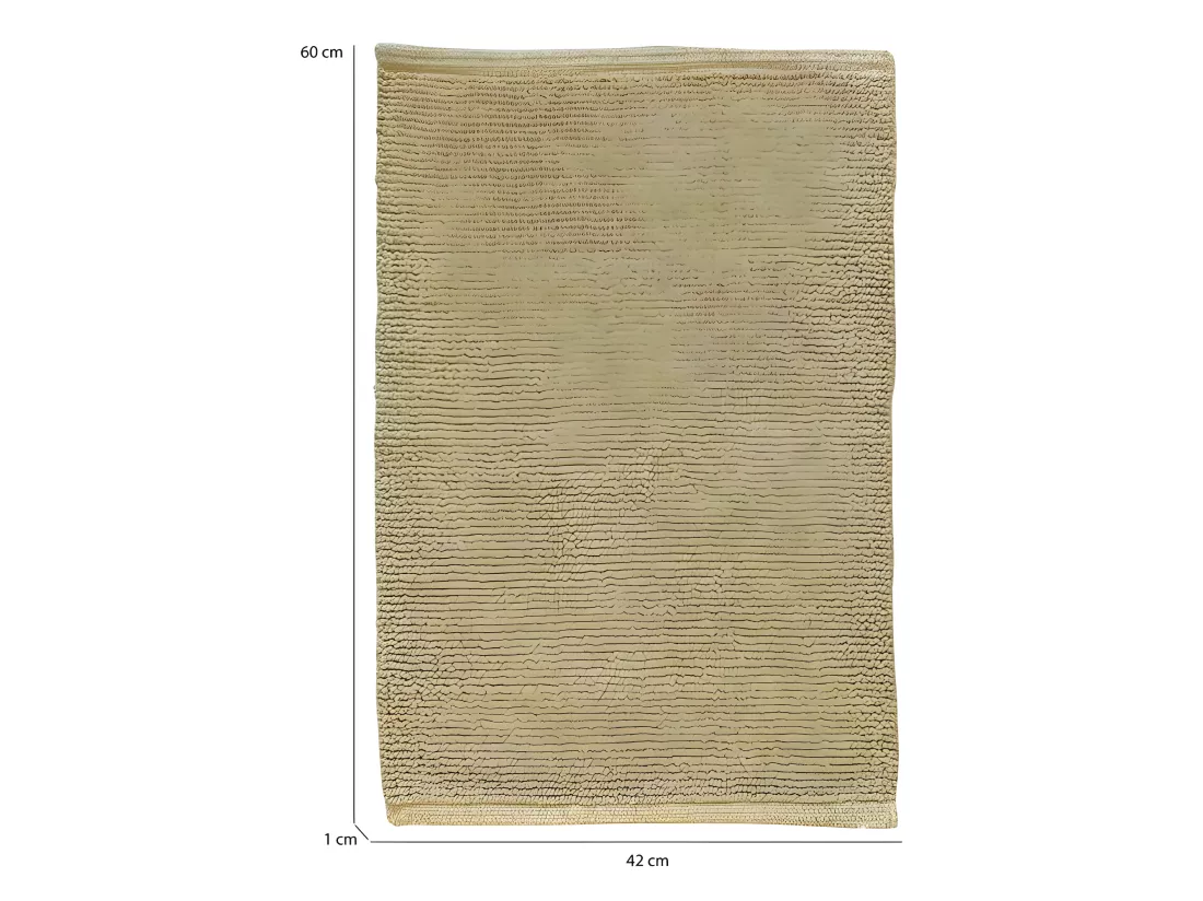 Lot 2 tapis de salle de bain 40 x 60 cm en coton jaune clair - PEPPO