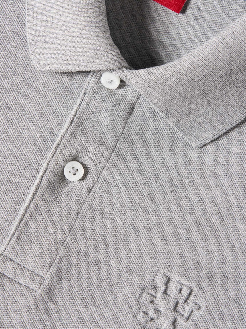 Polo piqué slim fit com riscas