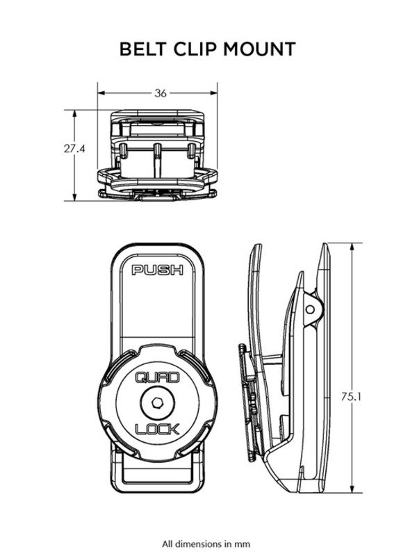 Quad Lock Belt/Backpack Clip Mount