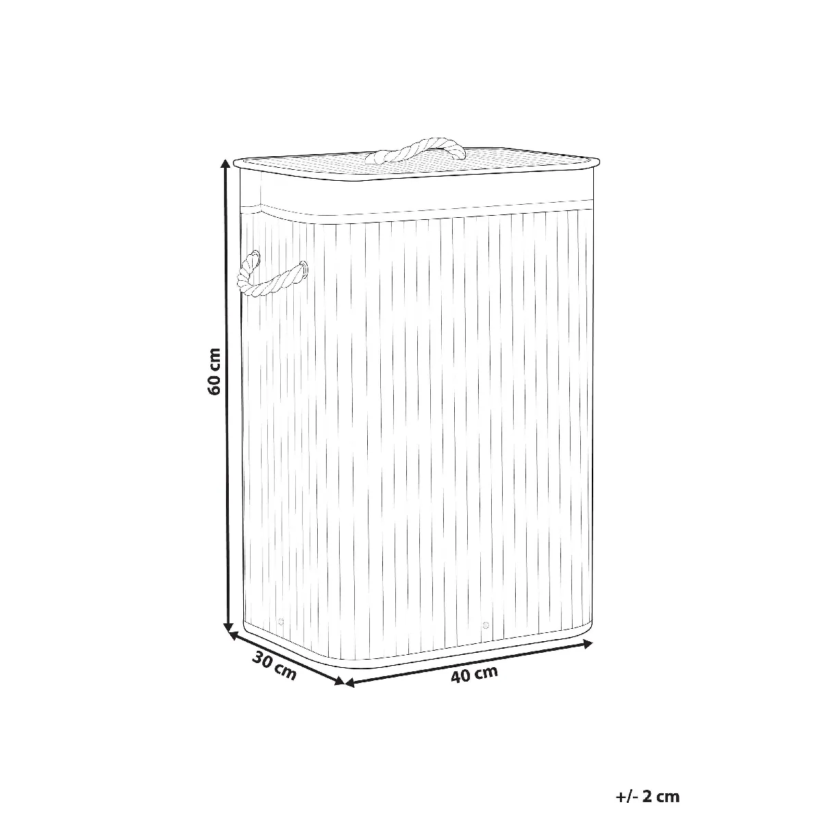 Beliani Panier en bambou blanc 60 cm KOMARI
