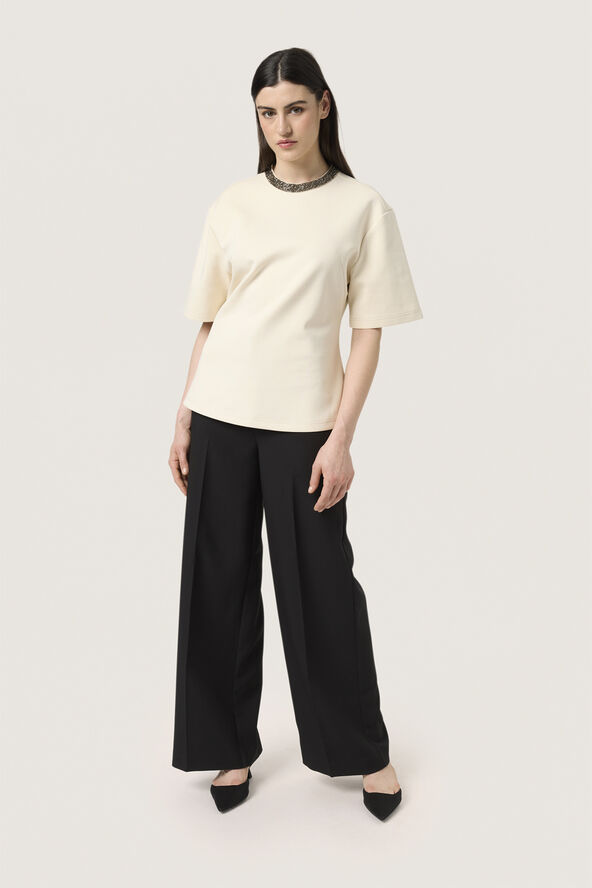 Soaked in Luxury SLMagana Embellished Tee Whitecap gray