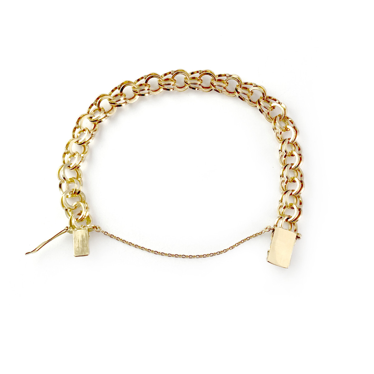 Bracelet d'occasion or 750 jaune maille fantaisie 19 cm