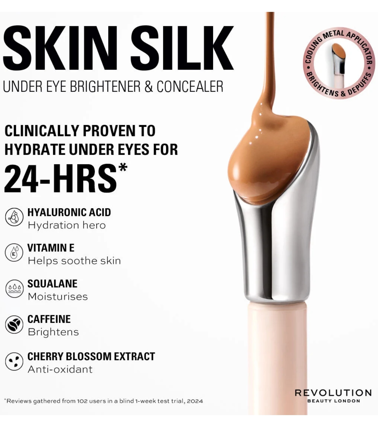 Revolution - Corretivo iluminador de olheiras Skin Silk - Deep Red