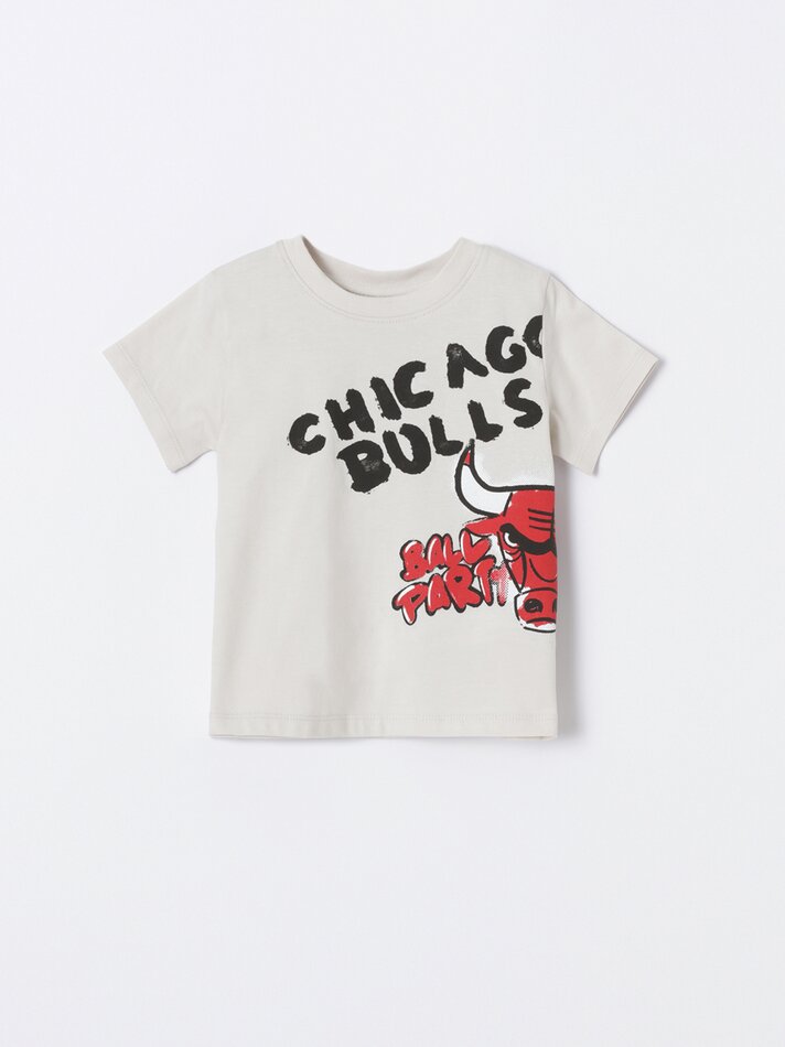 Conjunto de camisa e calção do Chicago Bulls da NBA - Vermelho