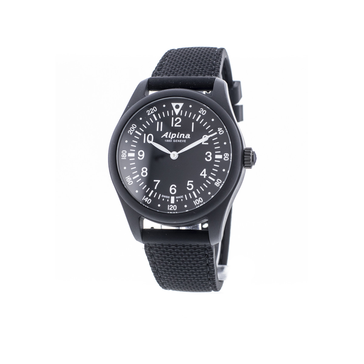 Montre d'occasion Alpina Startimer X homme fibre de verre bracelet caoutchouc noir