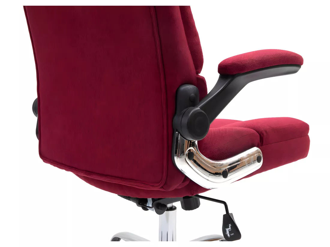 Chaise de bureau MCW-J21, tissu/textile rouge-vin