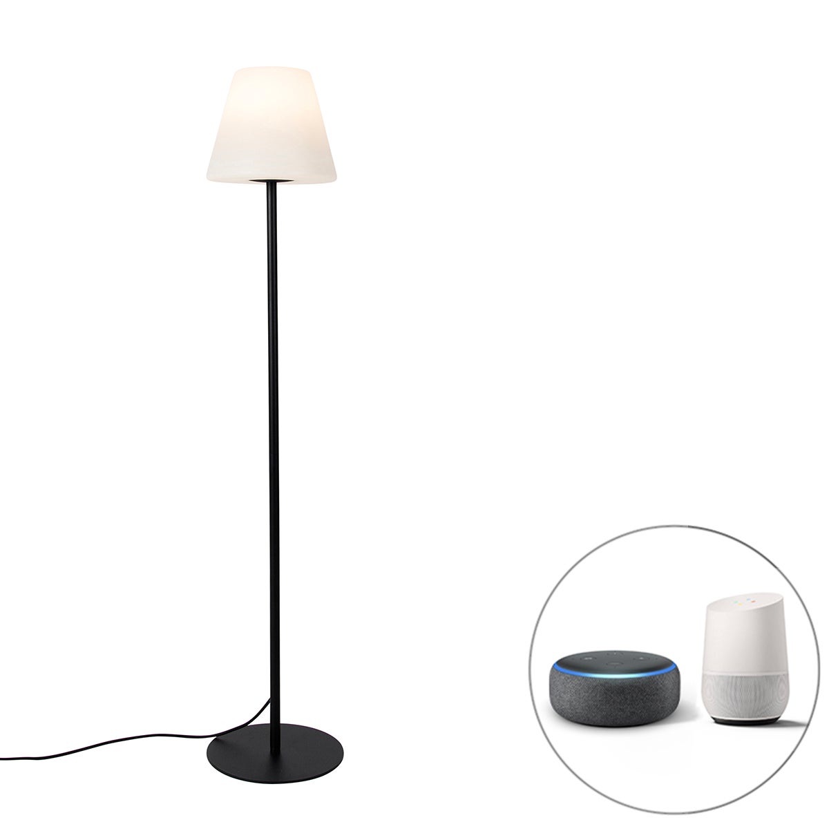 Slimme buitenvloerlamp zwart incl. Wifi A60 - Virginia