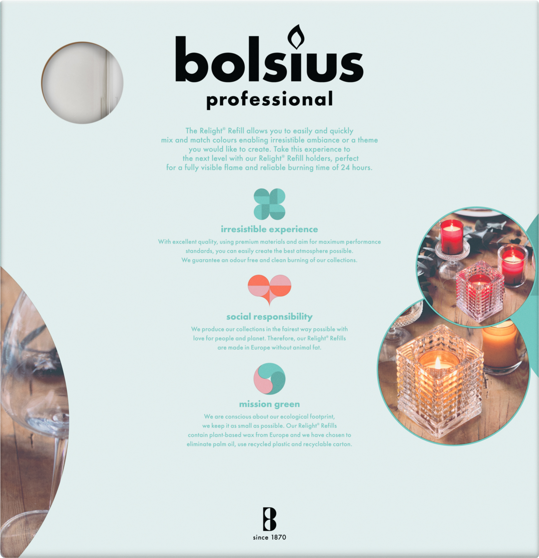 Bolsius Horeca Relight® Navullingen 64/52 Transparant (100 stuks)