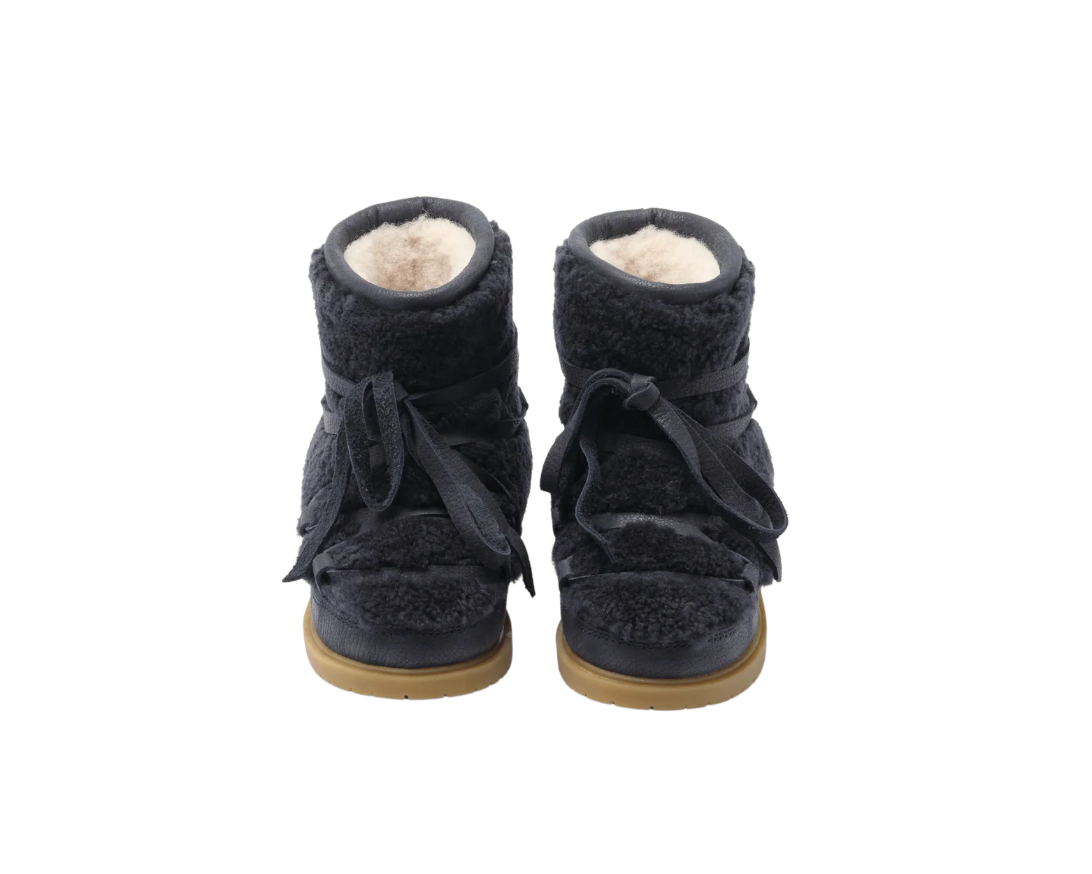Cassia Boots | Navy Curly Sheep Wool