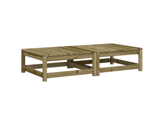 VIDAXL - Pouf Repose-pieds de jardin avec coussins 2 pcs bois de pin impr...