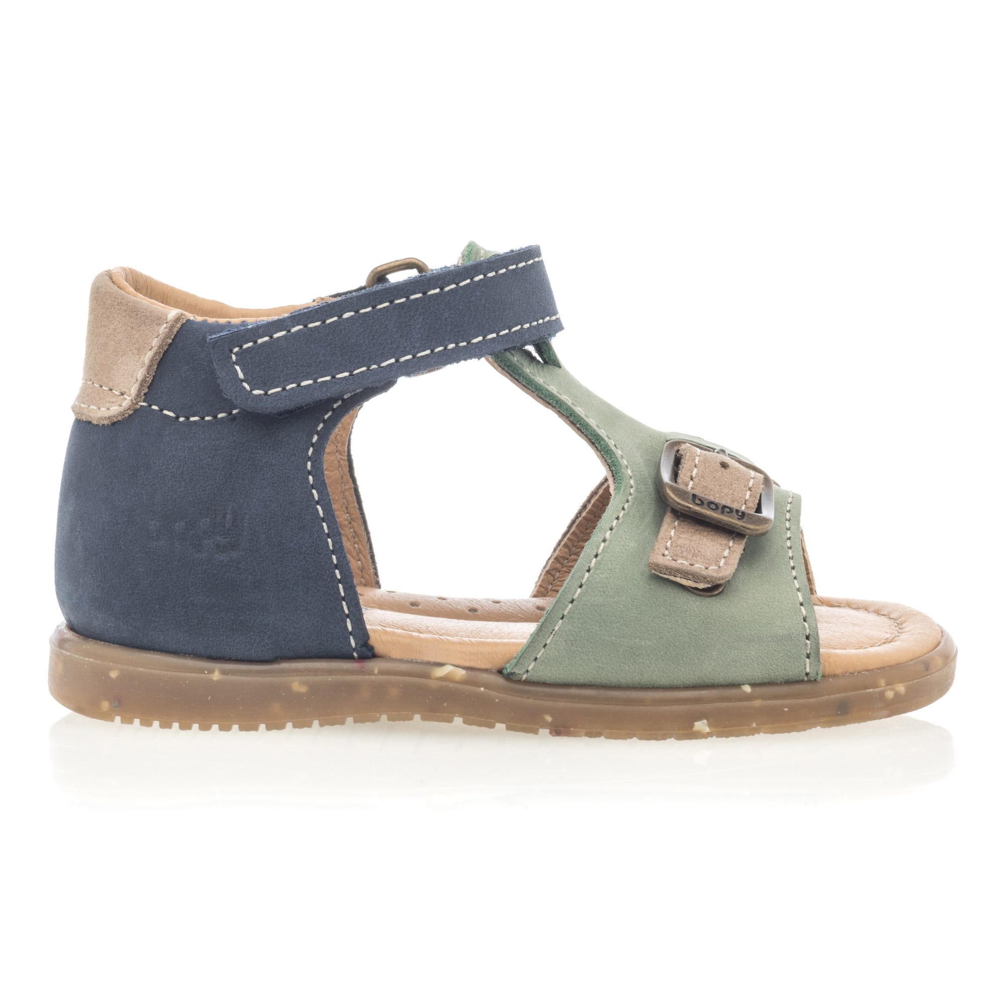 Sandales Bébé garçon en cuir vert clair