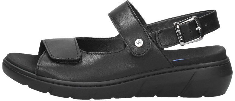 Wolky Sandalen Plat zwart