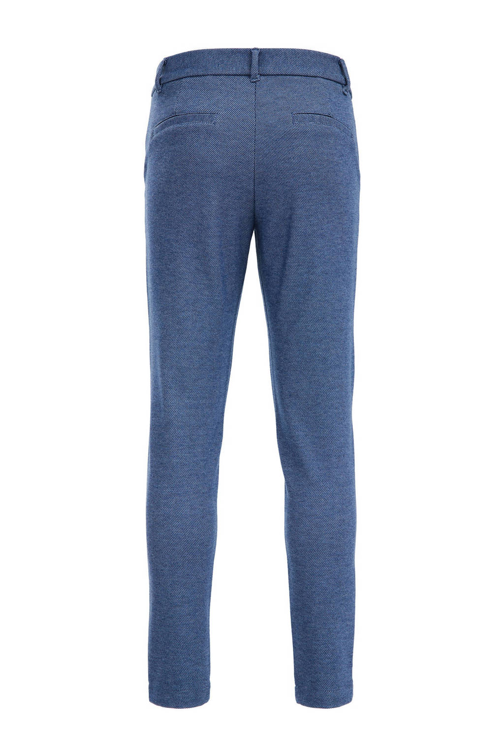 WE Fashion gemêleerde slim fit broek blauw