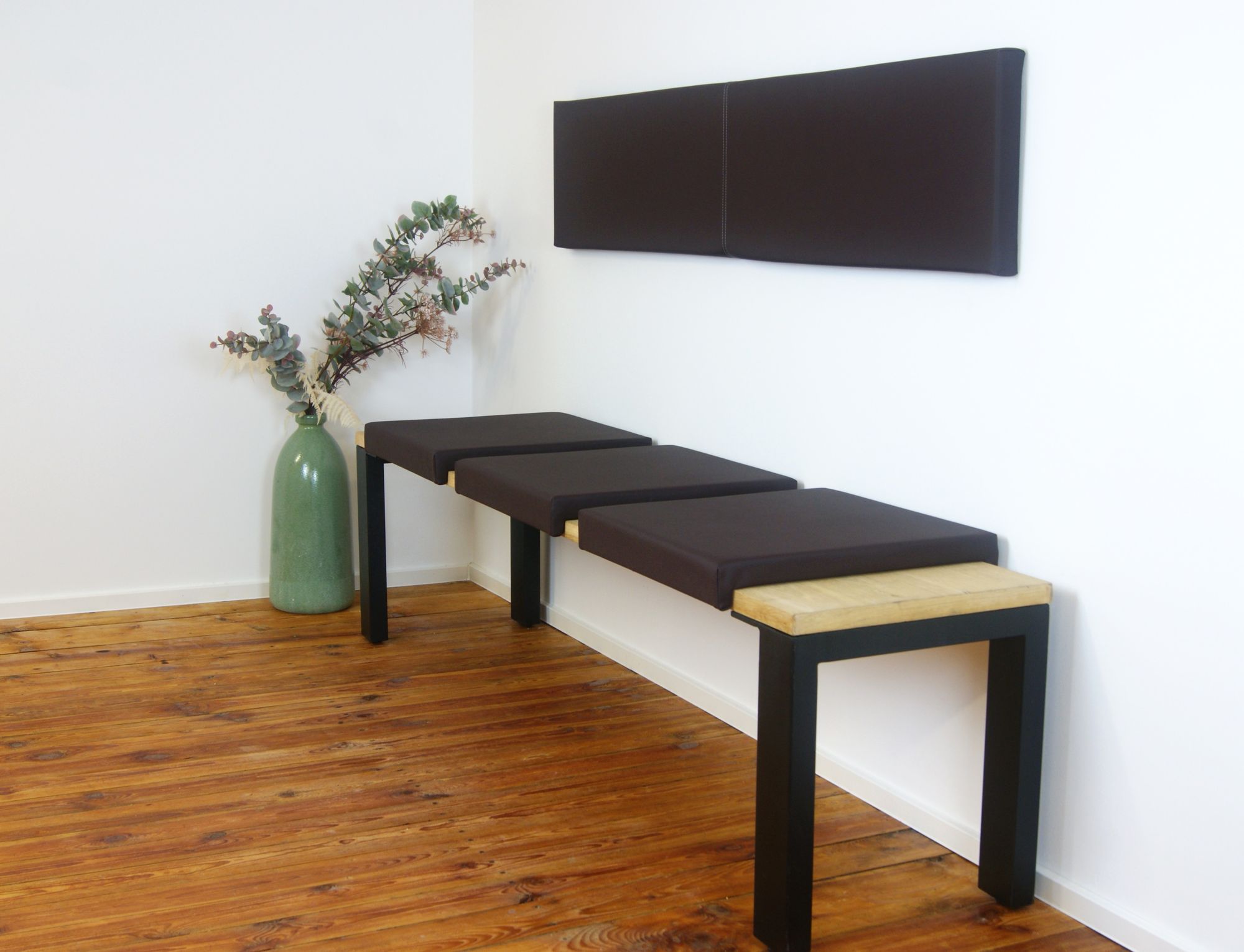 Lycce Klemmkissen Sitzkissen mit 2 Leisten 33cm Klemmtiefe, Kunstleder