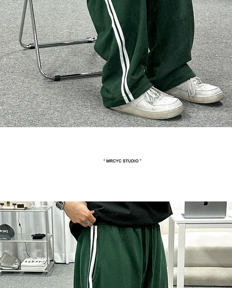 MRCYC - Hoge taille gestreepte joggingbroek met wijde pijpen