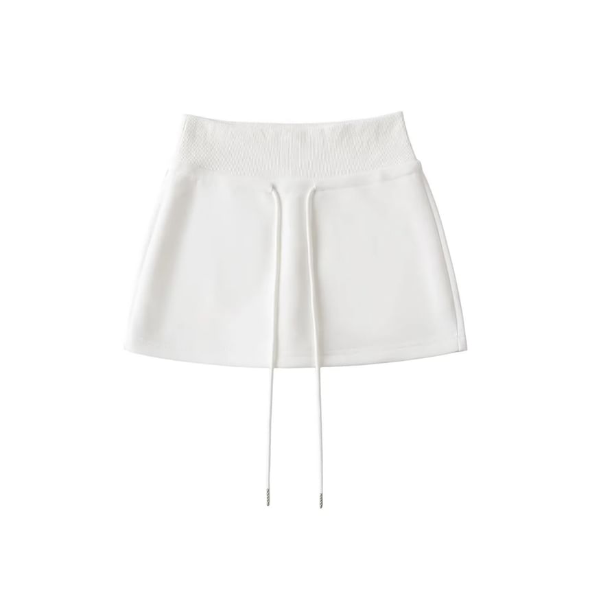 Asiris - Hoge taille effen mini A-lijn rok