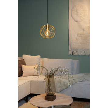 Lucide hanglamp Danza mat goud Ø25cm