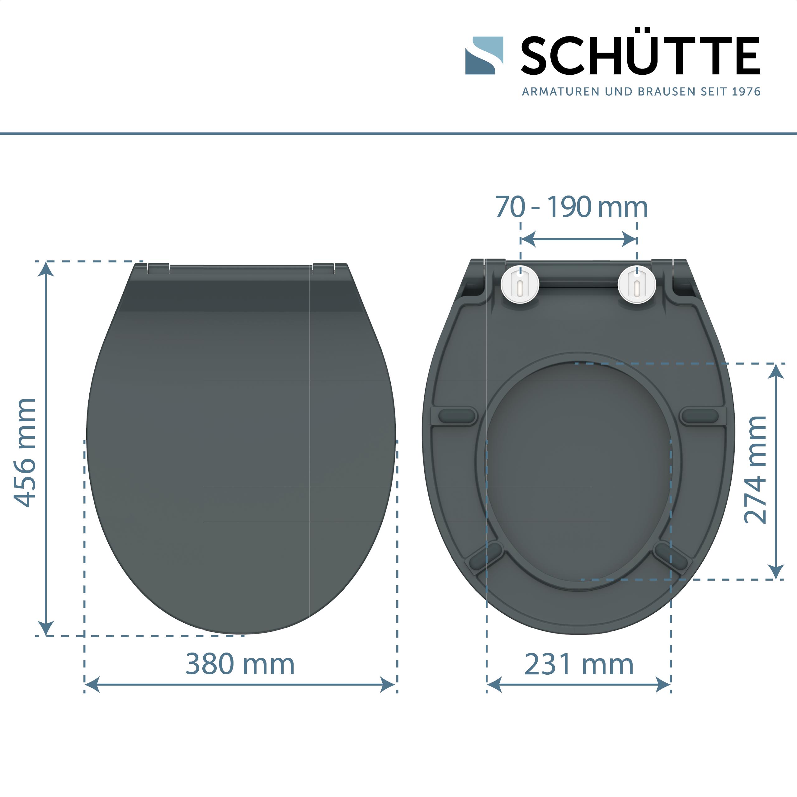 SCHÜTTE Duroplast WC-Sitz SLIM ANTHRAZIT, mit Absenkautomatik und Schnellverschluss