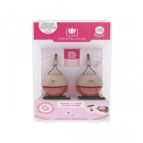 Kit com 2 Refis de Aromatizador de Ar para Carro, Aroma Limpo, Cristalino