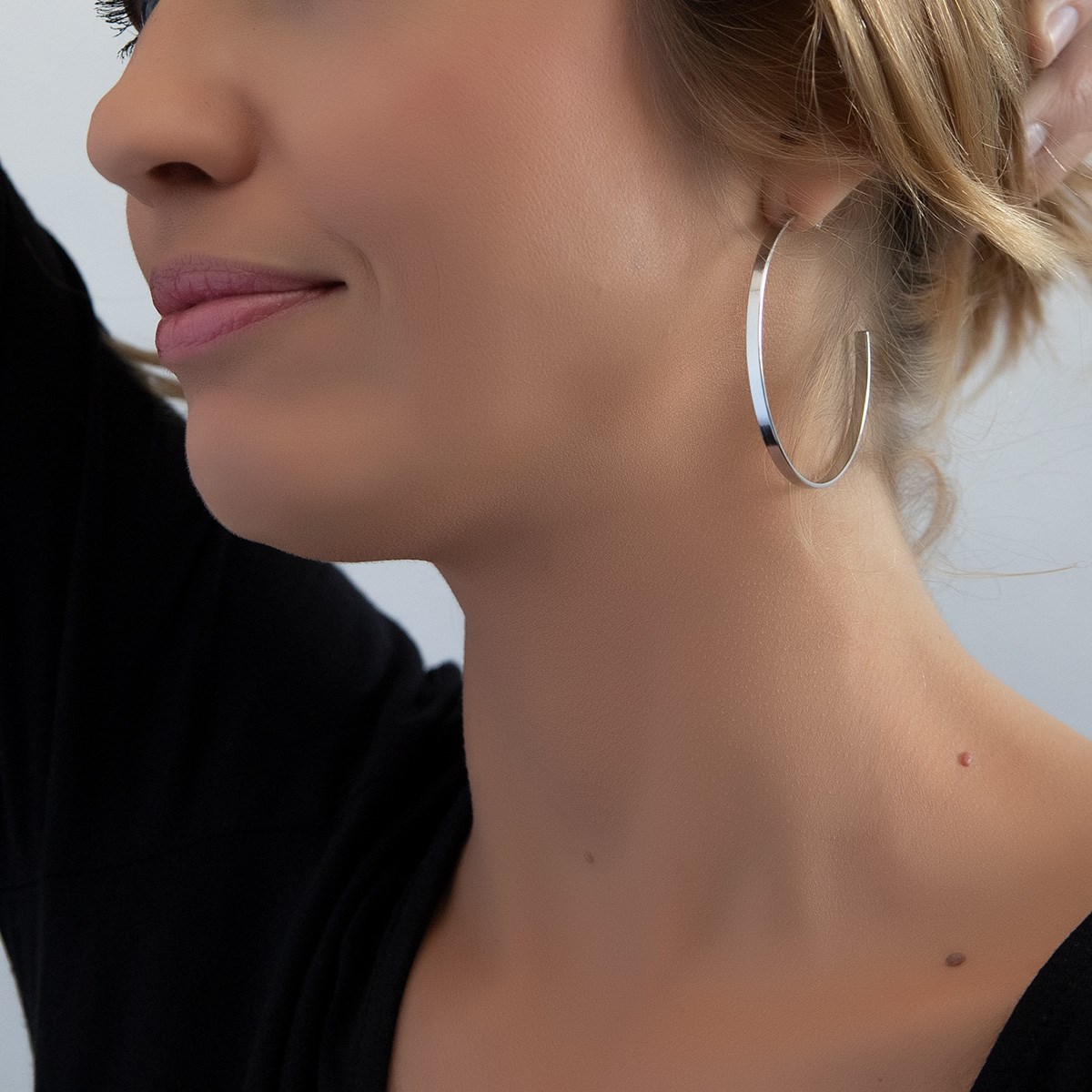 Boucles d'oreilles créoles acier 50MM