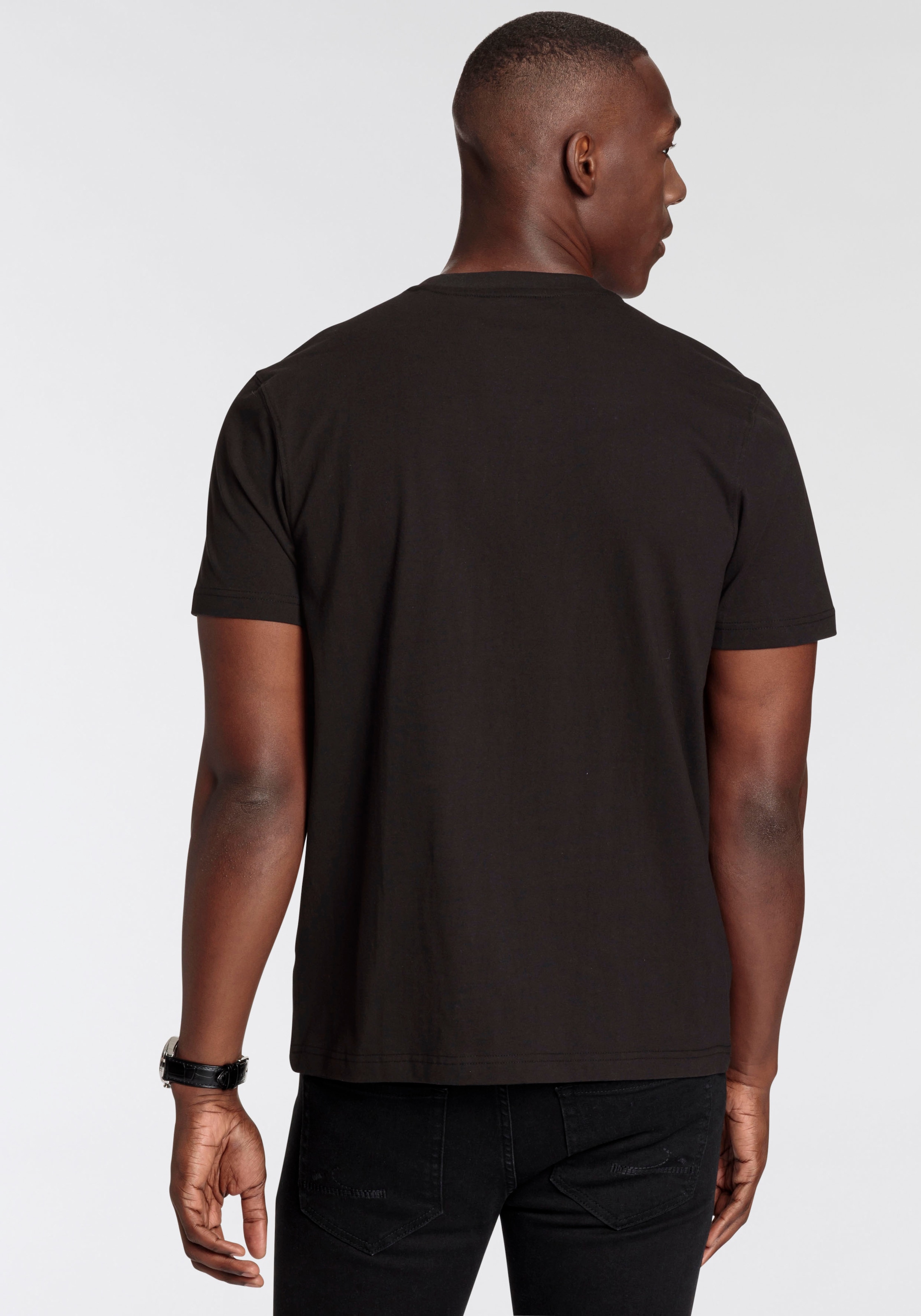 DELMAO T-Shirt , Kurzarm,  mit coolem Print,  Rundhalsausschnitt,  aus 100% Baumwolle