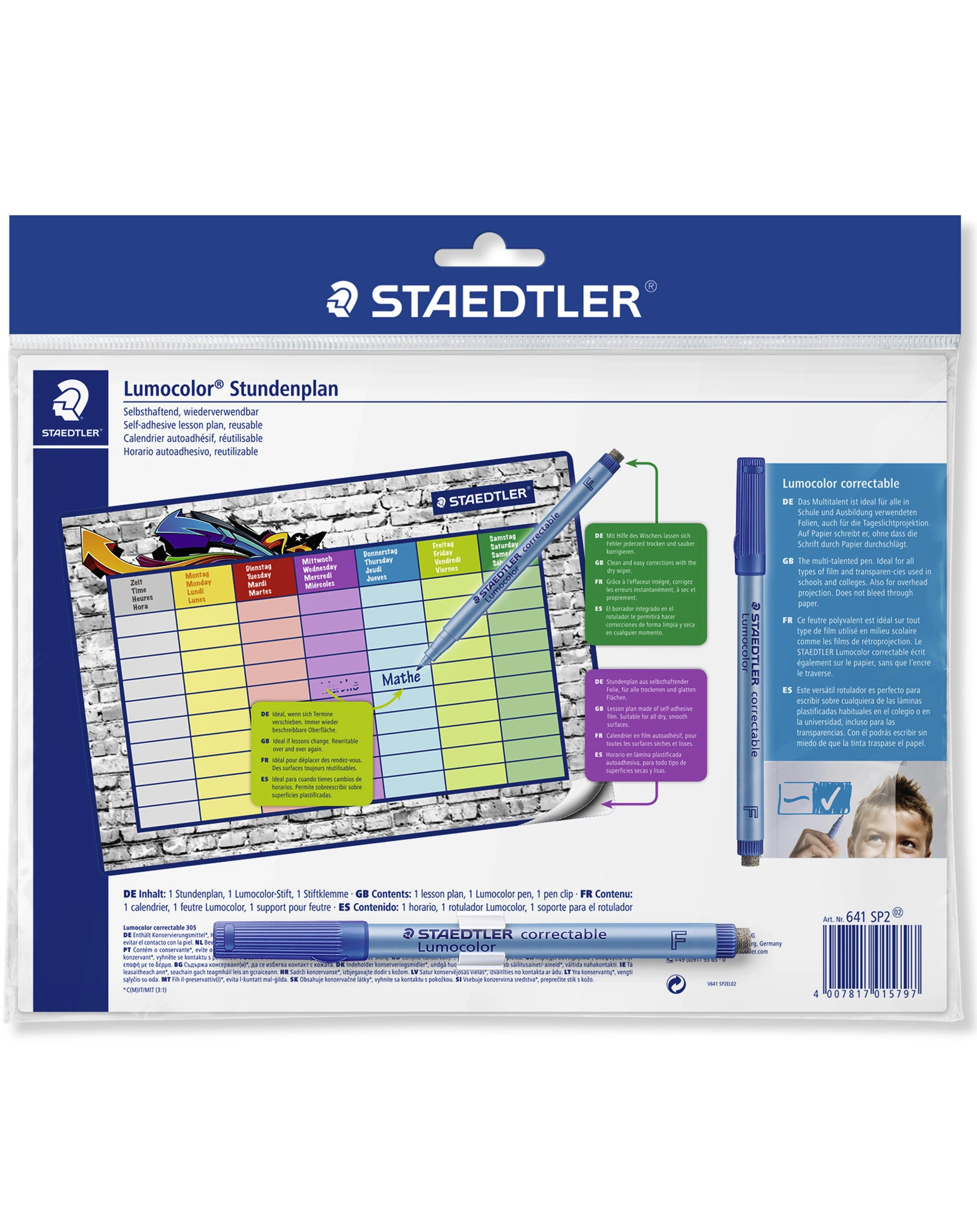 641 SP2 Stundenplan-Set Lumocolor® 3-teilig
