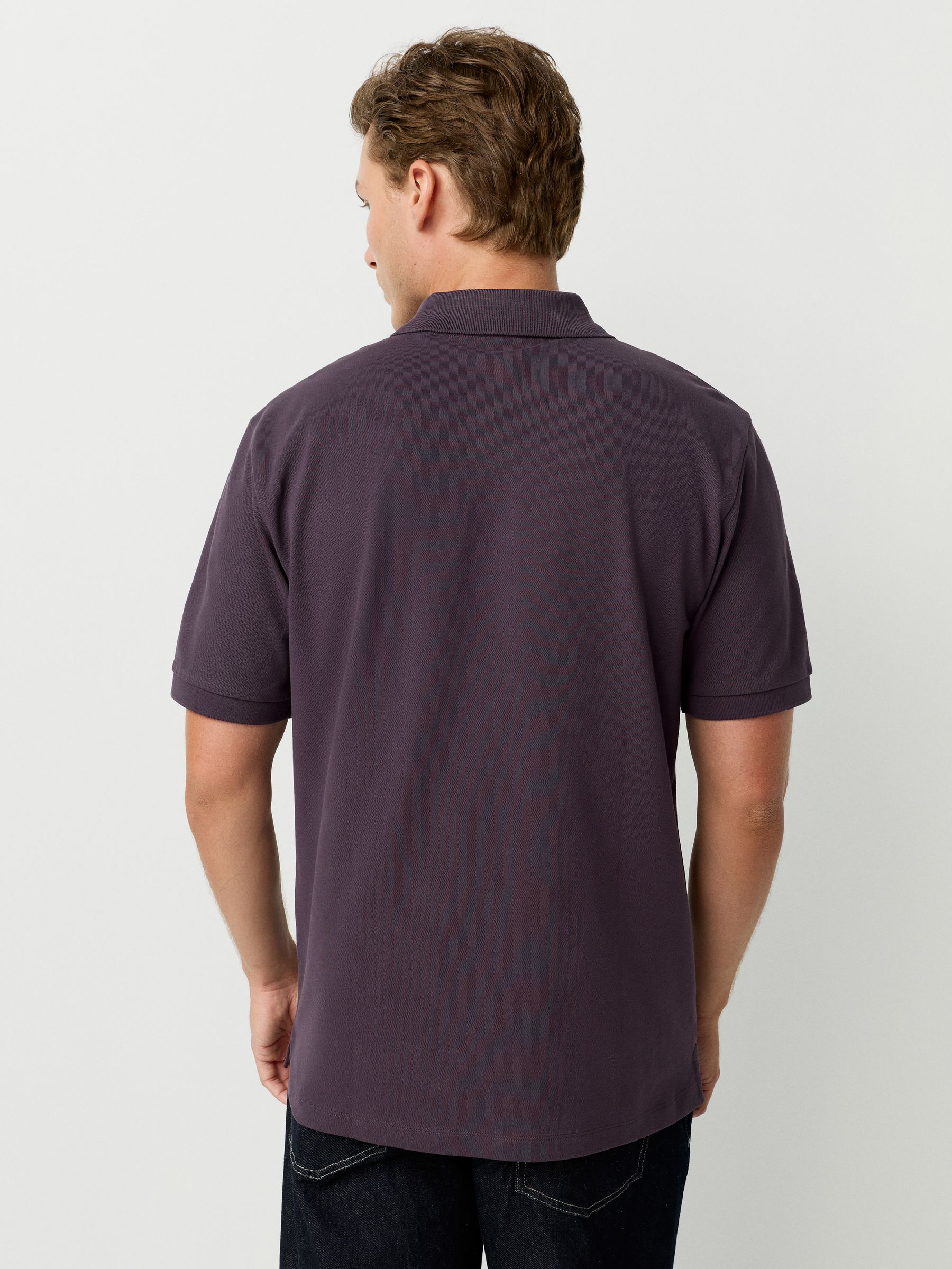 Donkerpaars - Normale Pasvorm - Long-Sleeve Pique Polo Shirt