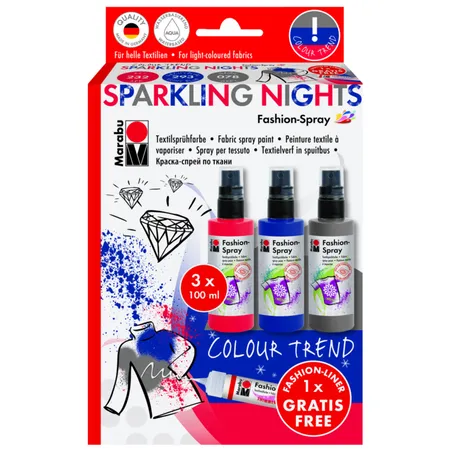 Marabu 171900083 FashionSpray Sortierung 3x100ml Sparkling Nights