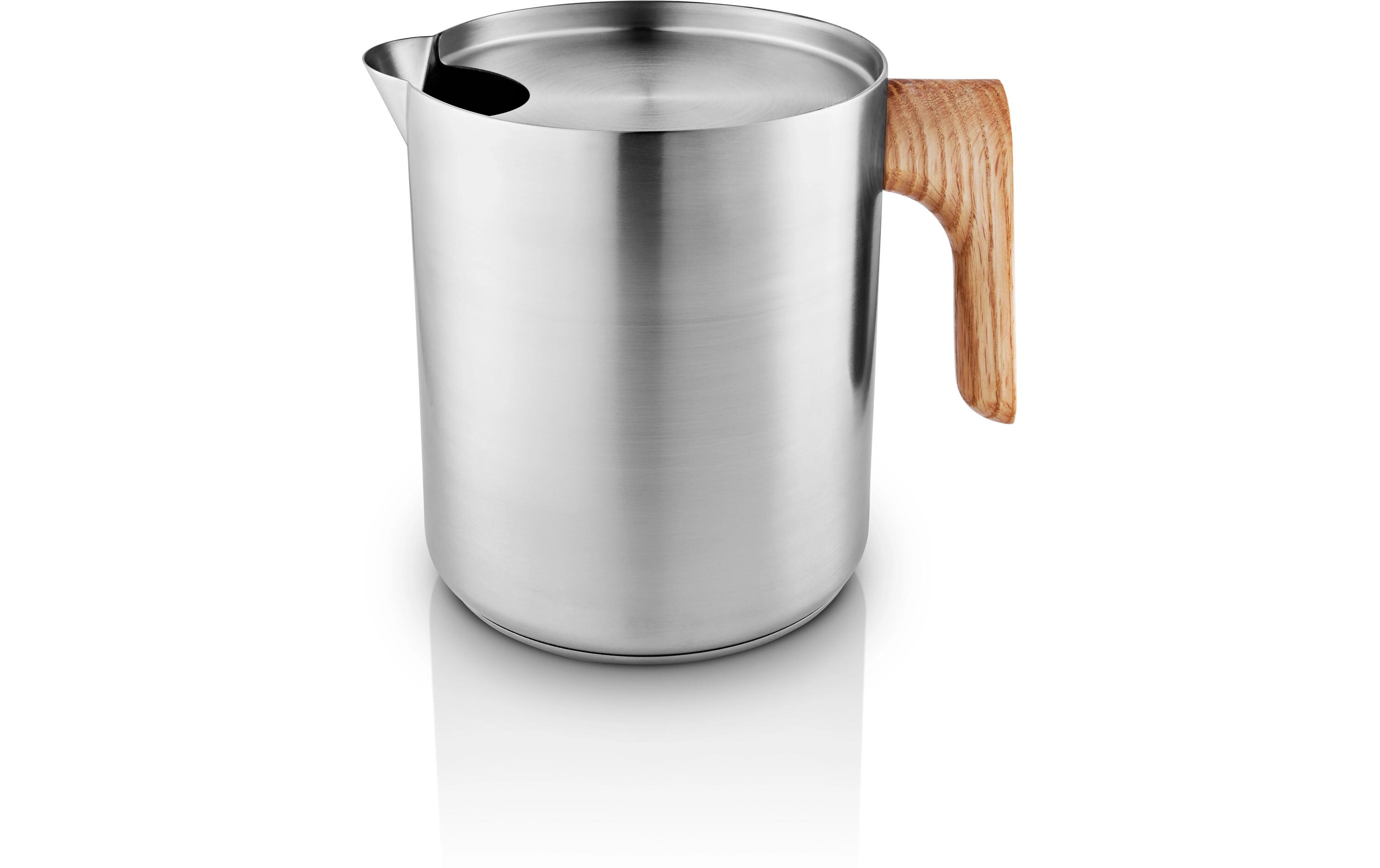 Teebereiter Nordic kitchen 1 l, Silber<br>Nachhaltige Induktionskanne mit Eichenholzgriff für schnelles und stilvolles Wasserkochen