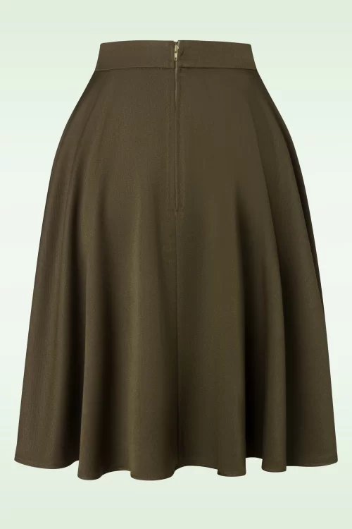 Banned Retro Foxy swing rok in khaki