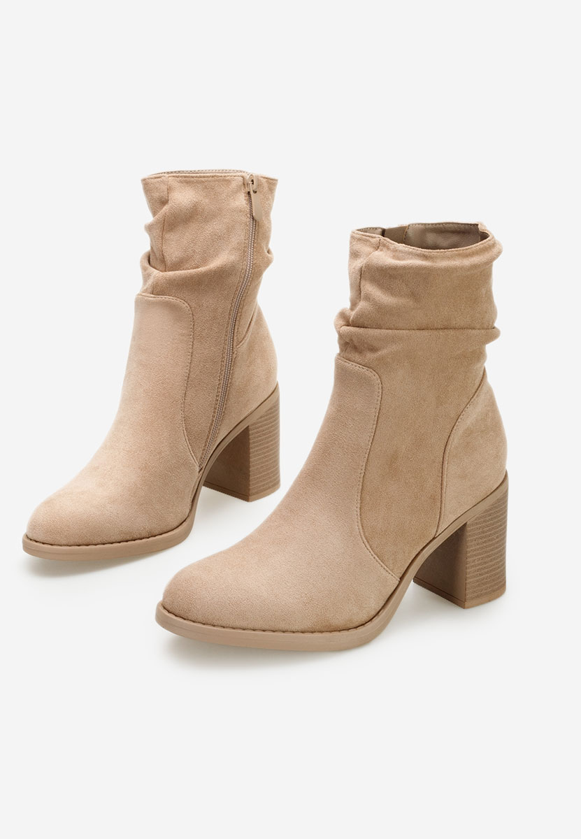 Bottines à gros talon kaki Midelis