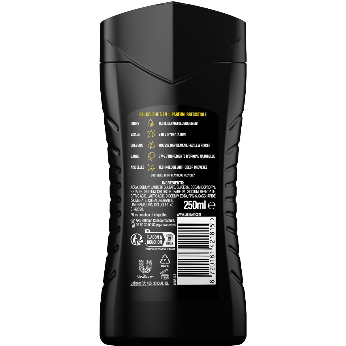 Gel douche 5-en-1 - Wild - Homme - 250 ml