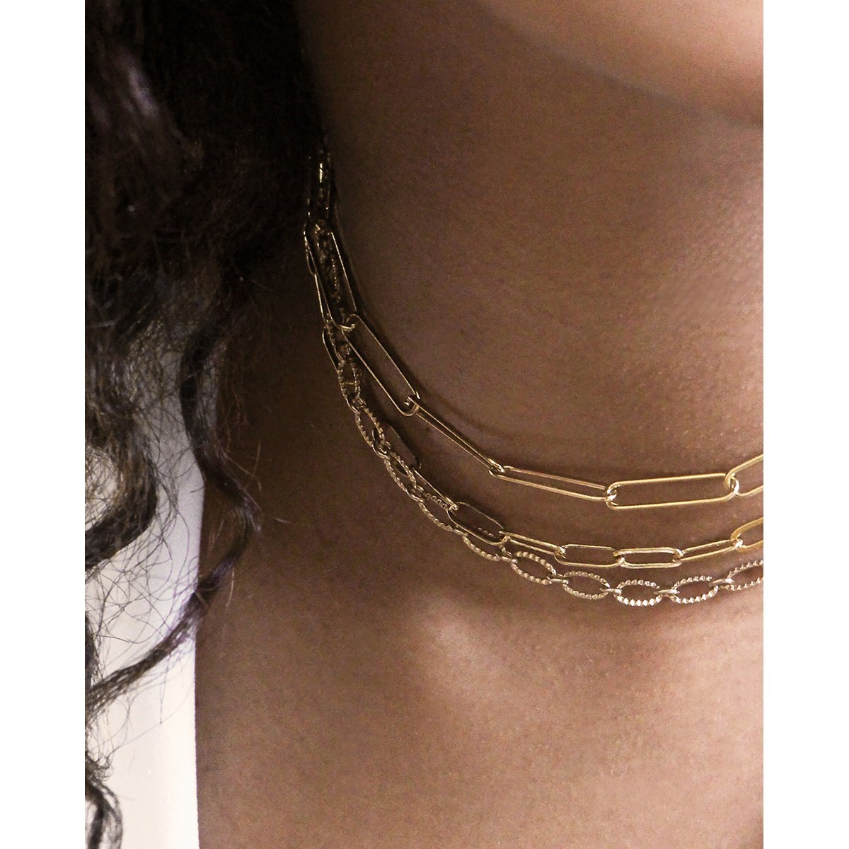 Collier maille XXL dorée à l'or fin 24K MAXI PURE