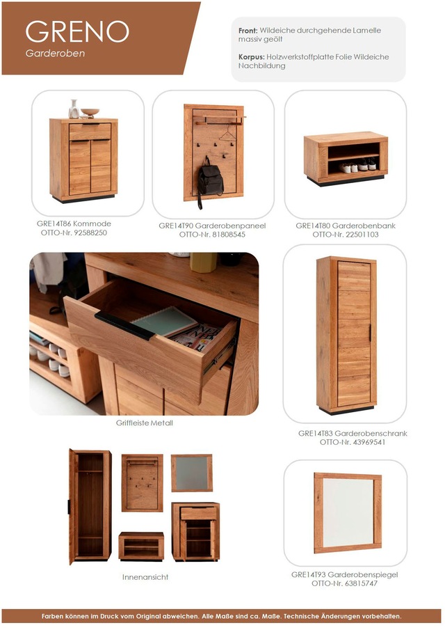 MCA living Garderobenschrank »Greno Garderobenschrank« 1 Stk. tlg. 1 Holztür, mit Kleiderstange, FSC-Mix