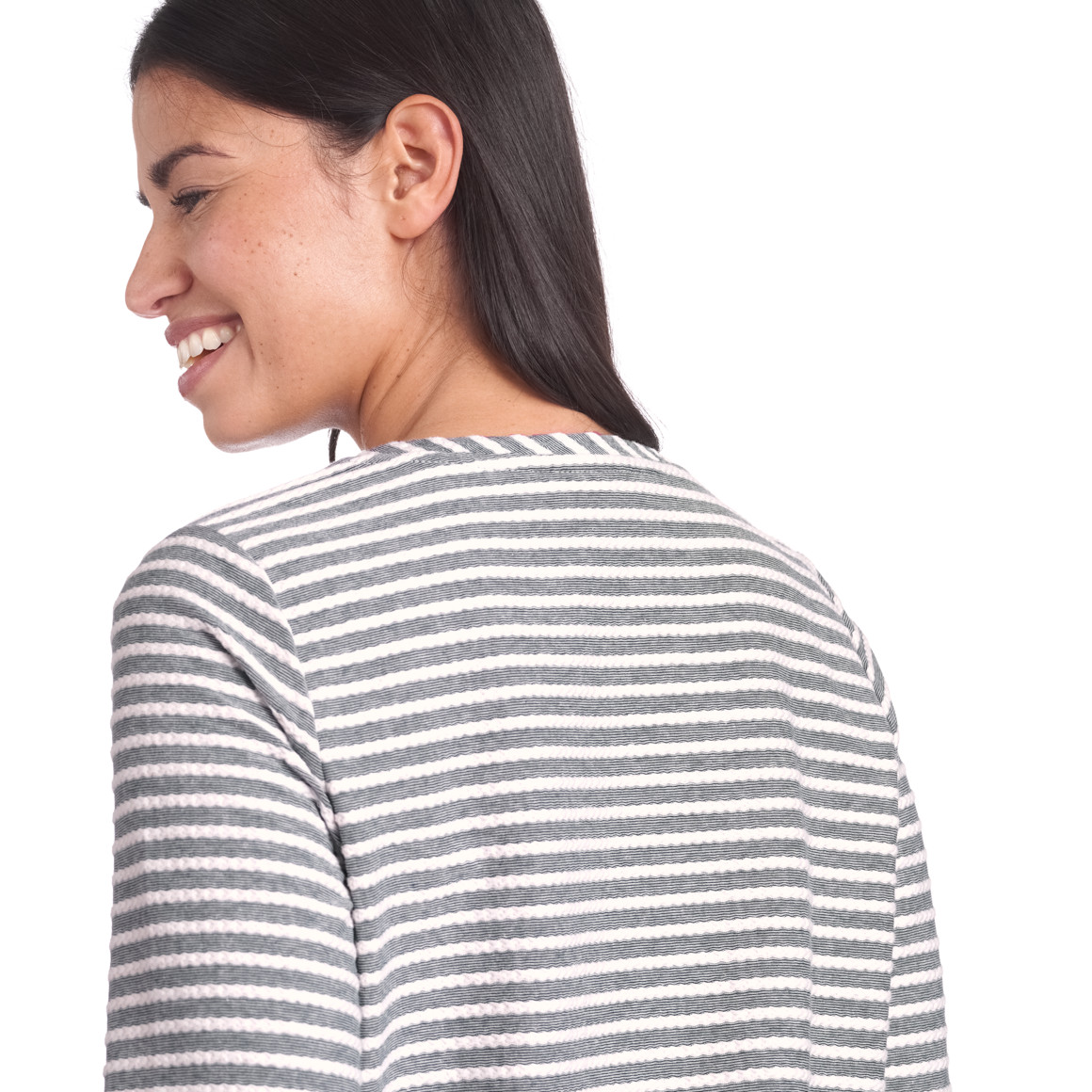 Gina Benotti Damen Langarmshirt mit Raffung hellgrau